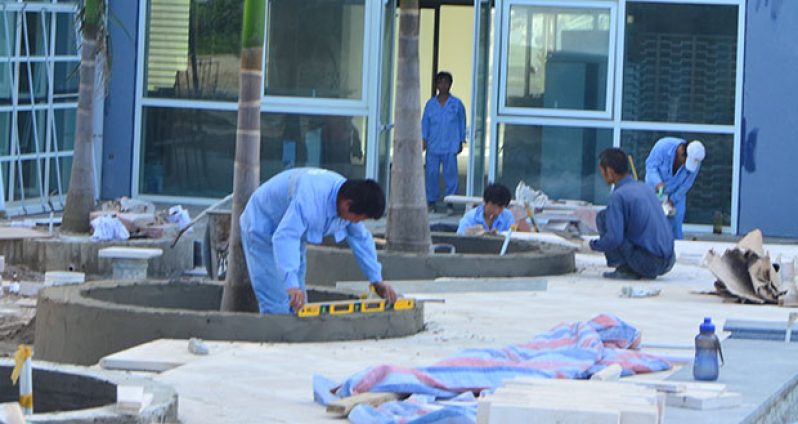 SCG workers applying some finishing touches at the Hotel recently