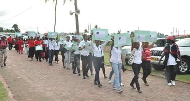 The protesting Region 10 delegation was initially barred from entering Congress Place, before being allowed in