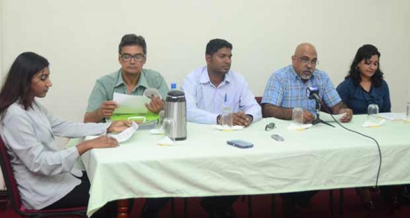 Executive members of IAC, from left, Maria Rasheed, Evan Persaud, Chattergoon Jadoopat, Neaz Subhan and Yvette Ramharack