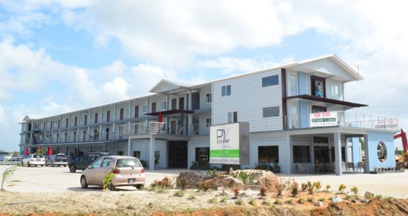 A frontal view of the multimillion dollar investment, Park Vue Hotel (Adrian Narine photo)