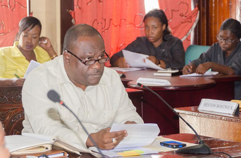 Town Clerk Royston King at Monday’s meeting