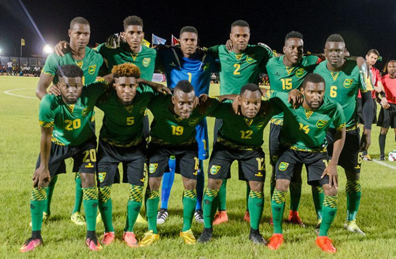 The victorious Jamaica side after the game ended