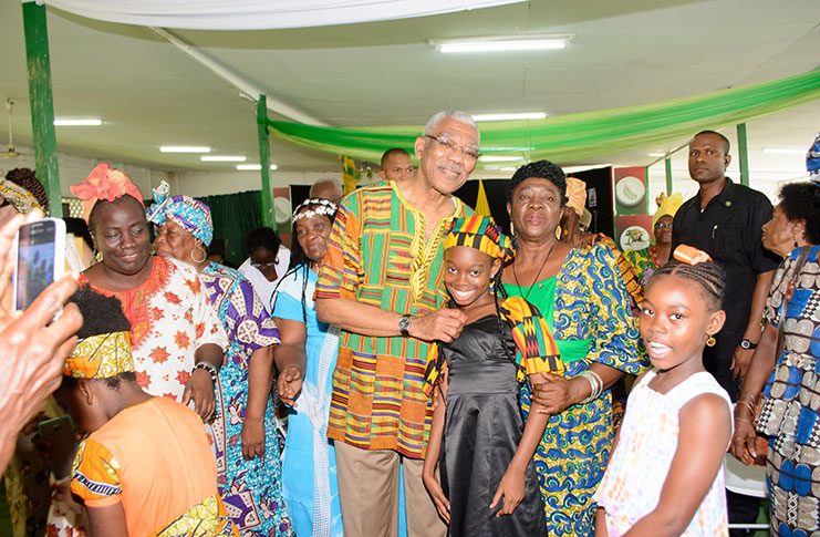 President David Granger with some members of the Congress Place gathering