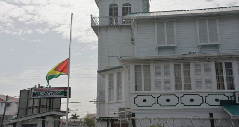 The Golden Arrowhead could be seen flying at half-staff in remembrance of the late Vimala Balgobin