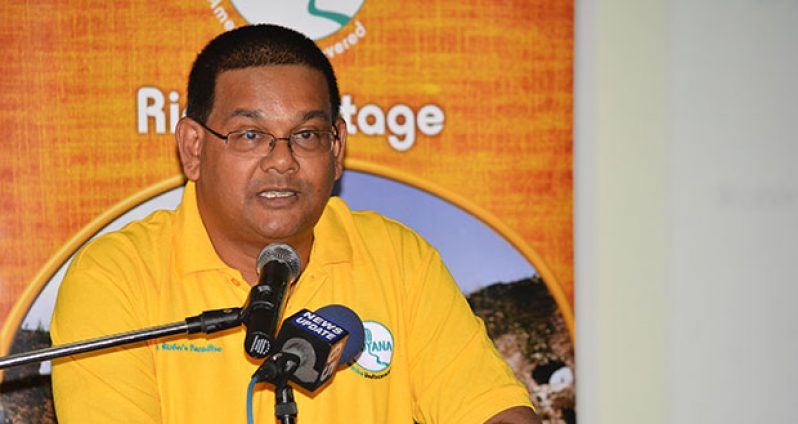Mr. Indrnauth Harlsingh , Director of the Guyana Tourism Authority addressing the participants at the training