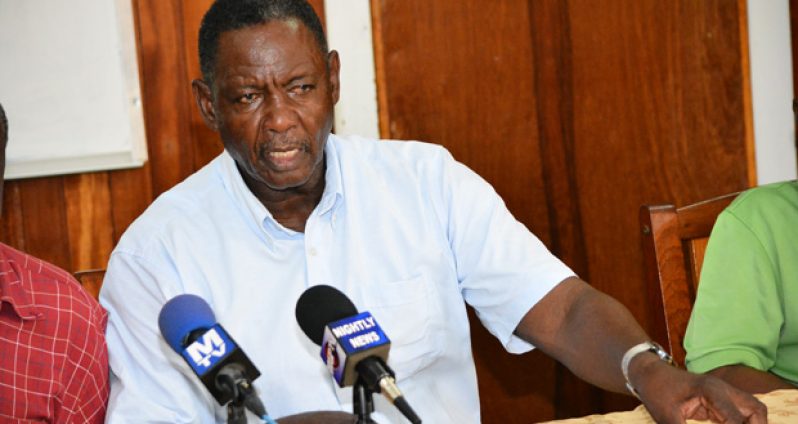 General Secretary of the Guyana Trades Union Congress (GTUC), Lincoln Lewis, at the press briefing Friday.