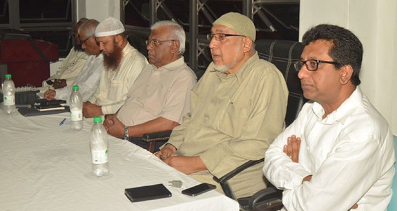 From right, Attorney General Anil Nandlall, CIOG President Fazil Ferouz and others at the head table