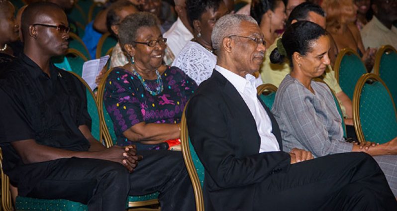 President David Granger was among the audience at the Hugh Desmond Hoyte Commemorative Lecture at the Pegasus Hotel on Monday evening (Photo by Samuel Maughn)