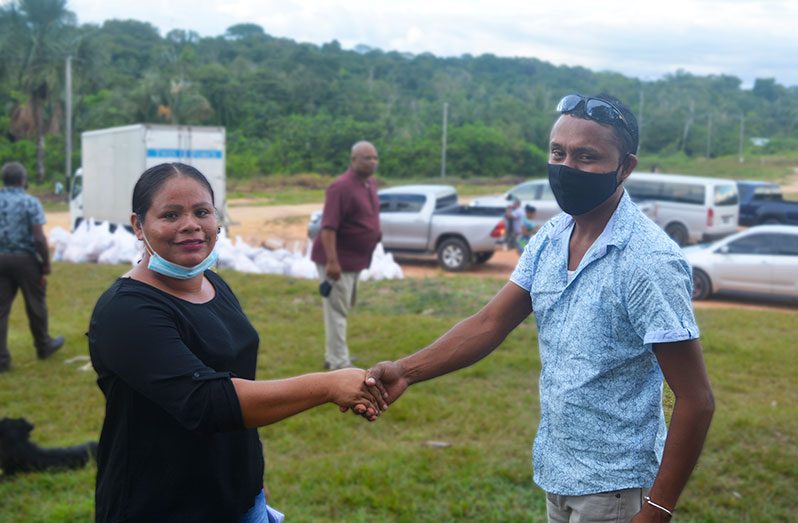 Constituency Nine Representative, Shellon John (left), and the newly- elected Chairman of Daag Point Community Development Council, Michael Singh (right) have decided to work together (Richard Bhainie photo)