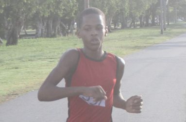 Easy does it! Daniel Gaskin, of District #5, crossing the finish line