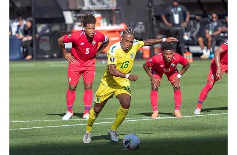 Neil Danns during national duty for Guyana at this year's Gold Cup