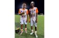 Slingerz goal scorers Darren Niles and Kelsey Benjamin.