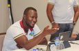 WI head coach Darren Sammy speaking at the press conference
