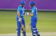 Darwish Rasooli (left) and Ibrahim Zadran both scored half centuries for Afghanistan in their win over the West Indies.