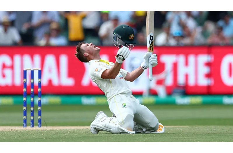 David Warner defied cramp to reach a double-century (Getty Images and Cricket Australia)