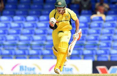 Man-of-the-Match David Warner is pumped after scoring his first ODI century outside Australia.