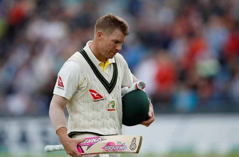 Australia's David Warner walks off after losing his wicket off the bowling of England's Jofra Archer. (Action Images via Reuters/Andrew Boyers)