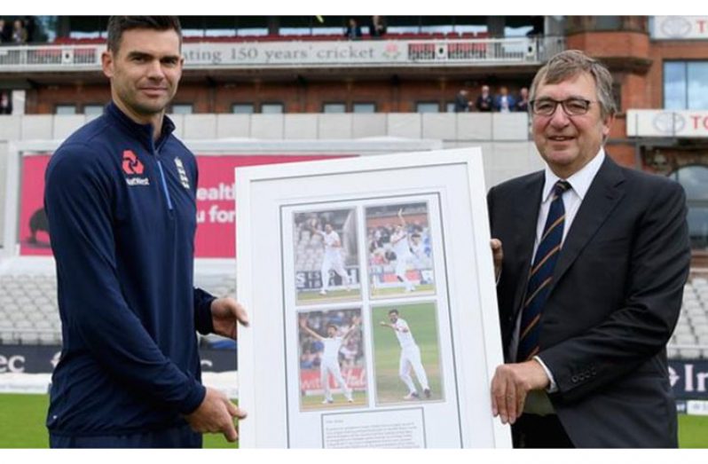 David Hodgkiss (right), pictured making a presentation to Lancashire and England bowler James Anderson, became Lancashire chairman in 2017