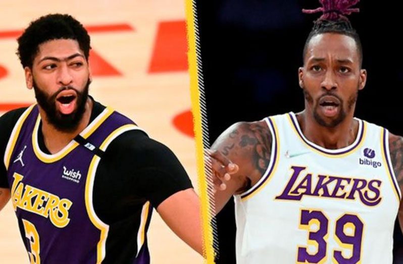 Anthony Davis (left) and Dwight Howard could not prevent a second successive defeat for the Lakers