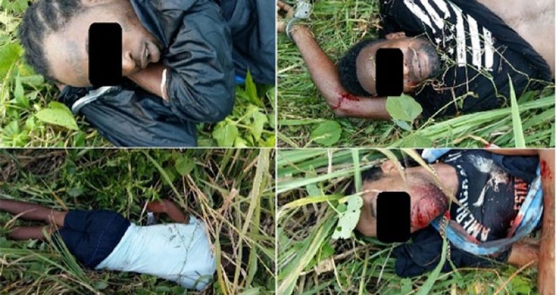 The suspects that were shot (Viribus Audax Photo Suriname)