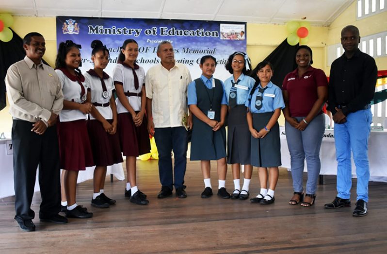 Participants of the first round of the JOF Haynes debating competition, with regional and education officials