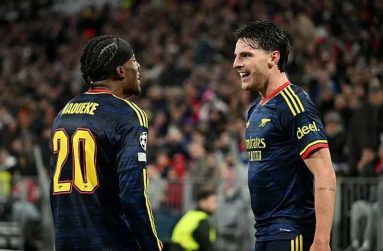 Declan Rice scored his first away goal in the Champions League