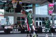 Delroy James scores in Guyana’s clash with Canada at the 2022 FIBA 3×3 AmeriCup in Miami