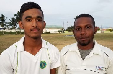 Yudistir Persaud (left) and Christopher Deonarine led GYO to a blistering 142 run opening partnership against UG.