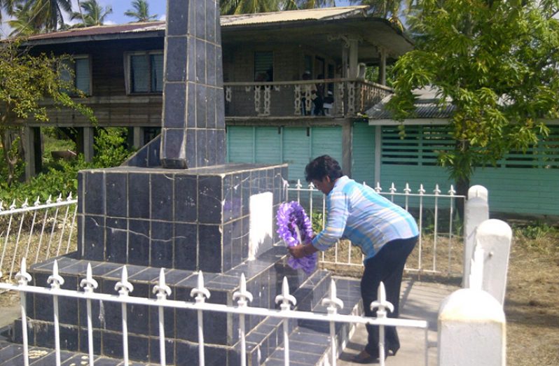 Flashback- Regional Vice Chairperson Nandranie Coonjah laying a wreath