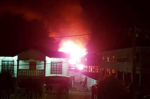 The fire at Third Street, Diamond Housing Scheme (Sarafina Edghill photo)