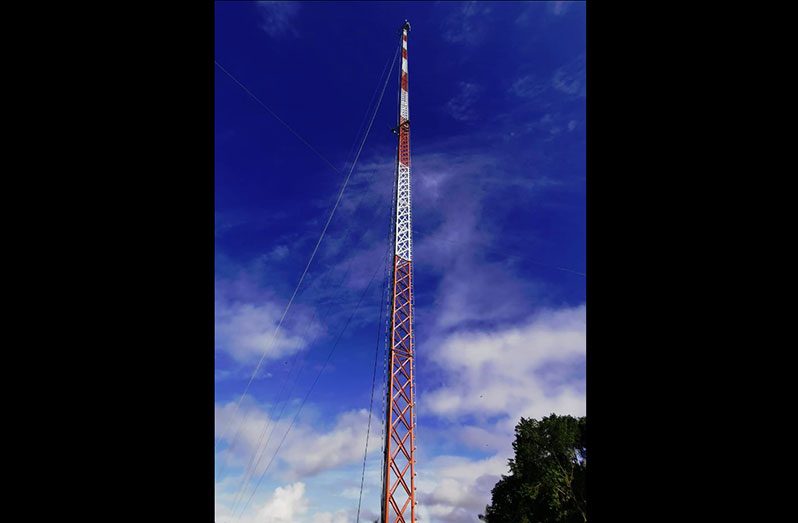 Digicel’s 426-foot tower located in Kabakaburi Mission in the Pomeroon Region