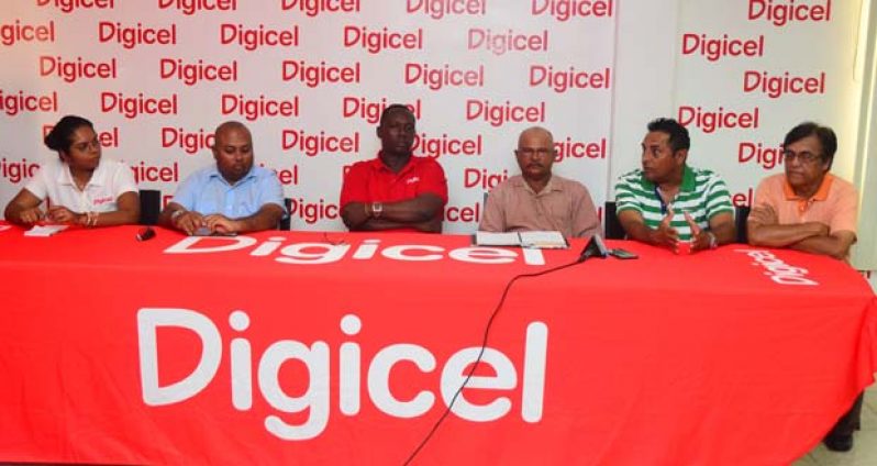 Members of the head table at yesterday’s launching from left: Vidya Sanichara, David Mohammed, Gavin Hope, Chatterpaul Deo, Roger Rajkumar and Esau Shamshudin.