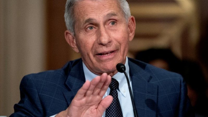 Dr Anthony Fauci said he was frustrated by the slump in vaccine uptake (BBC photo)