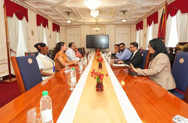 President Dr. Irfaan Ali’s  discussions focused on ways that the Government can continue enhancing the lives of persons living with disabilities in Guyana (Office of the President photo)