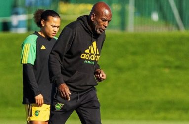 Reggae Girlz Head coach Lorne Donaldson and midfielder Drew Spence