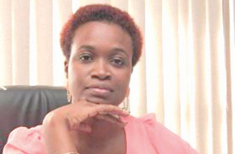 Director of Maternal and Child Health Services, Dr. Ertenisa Hamilton speaking during the Biannual Regional Health Officers Meeting at the Lake Mainstay Resort, Essequibo Coast