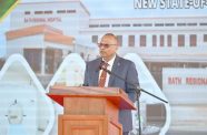 Minister of Health Dr. Frank Anthony delivering remarks at the commissioning of the new Bath Regional Hospital