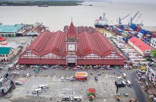 A shot of the Stabroek market taken with Jay’s DJI Phantom Drone