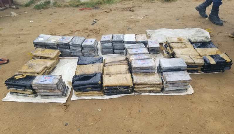 The drugs which CANU seized on Saturday at the Mon Repos , East Coast Demerara foreshore. (CANU photo)