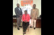 From left are: Project Director Dr. Travis Freeman; Drug Prevention Officer Avril Brand; and National Drug Treatment Master Trainer Wayne Hunte