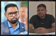 From left : President Dr. Irfaan Ali  and US-sanctioned Guyanese businessmen, Azruddin Mohamed