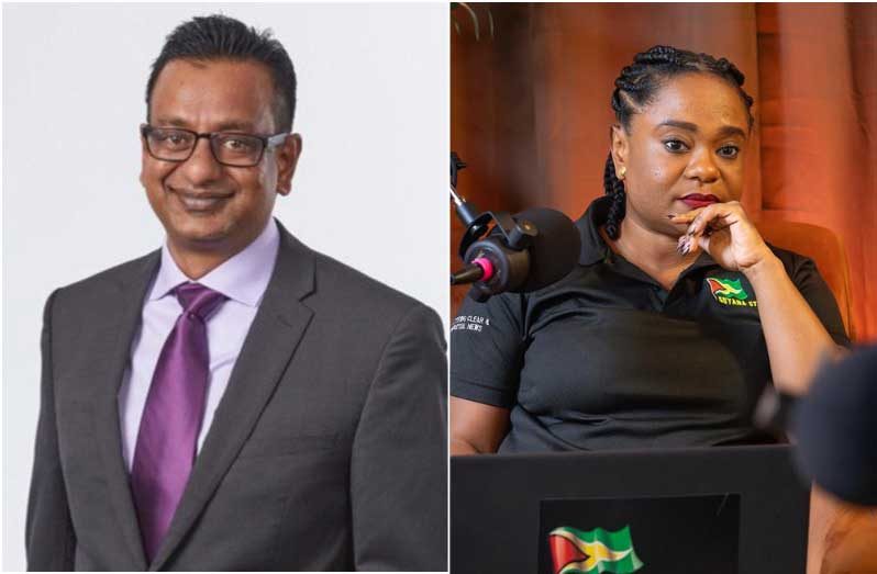 Team Leader of the Executive Management Committee of GPL, Kesh Nandlall and Guyana Standard editor, Abena Rockcliffe