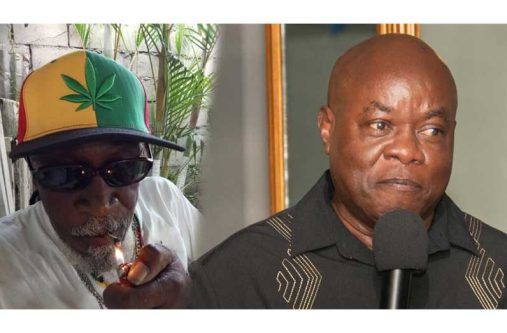 Representatives from the Kingdom Liberal Movement and Legalise Cannabis Guyana including Ras Leon Saul and Opposition Leader, Aubrey Norton