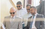 Nazar and Azruddin Mohamed pictured with their attorneys, Siand Dhurjon and Damien Da Silva (Delano Williams photo)