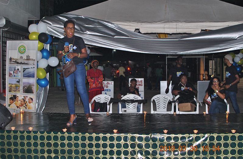 Head of the Office of Climate Change (OCC), Janelle Christian as she gave remarks during Saturday’s Earth hour event
