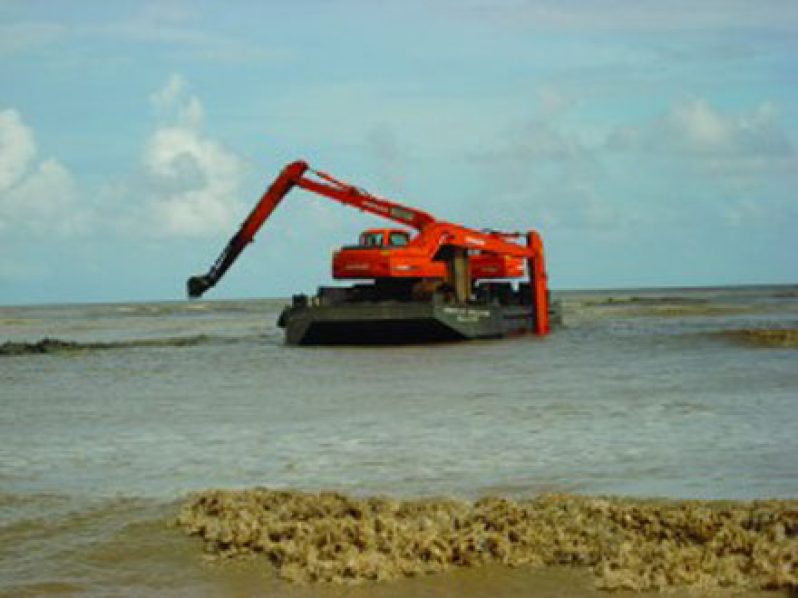 A section of the East Demerara Water Conservancy (EDWC) being dredged recently