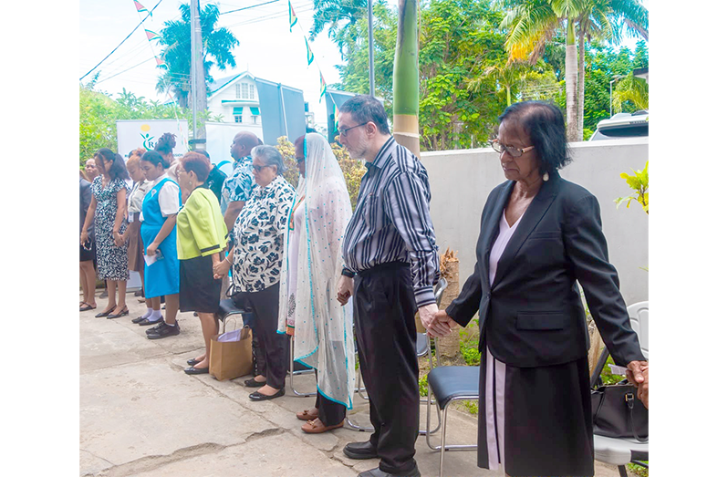 The service, held at the Commission’s office at Peter Rose and Anira Streets, Queenstown, Georgetown, brought together ERC Commissioners, representatives of constitutional commissions and members of the Commission’s secretariat for an observance themed: “In Our Hearts. In Our Prayers. Forever Remembered”