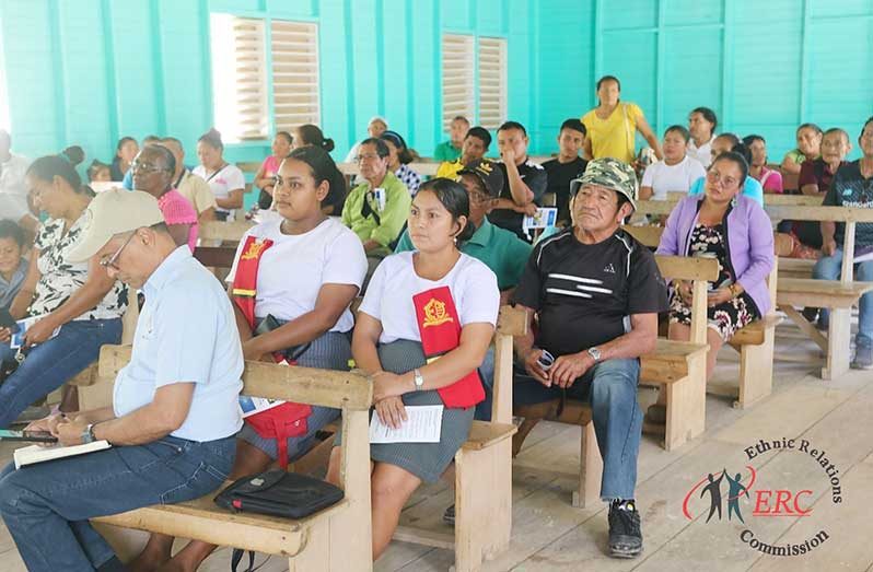 Residents from Paramakatoi and surrounding Region Eight communities at an ERC outreach on Thursday