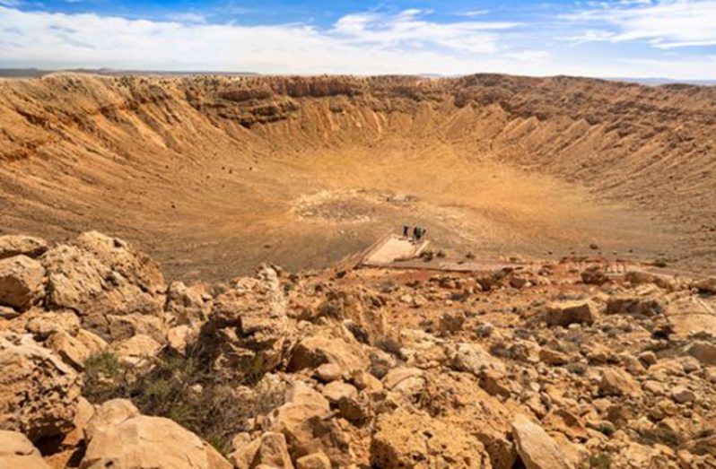 When space objects hit the Earth they can release the carbon held in rock very rapidly (BBC photo)