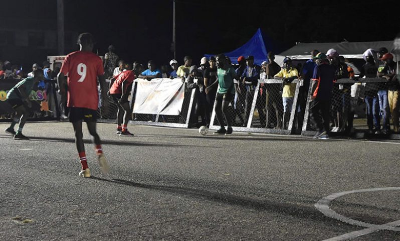 A scene from the Paradise (red) and Buxton clash in the Guinness ‘Greatest of the Streets’ East Coast Demerara zone